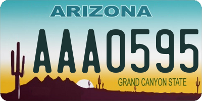 AZ license plate AAA0595