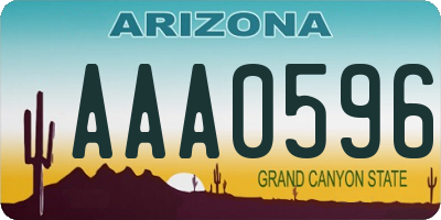 AZ license plate AAA0596