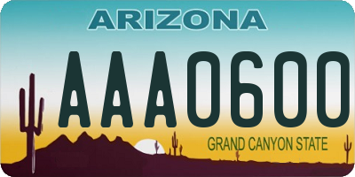 AZ license plate AAA0600