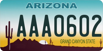 AZ license plate AAA0602