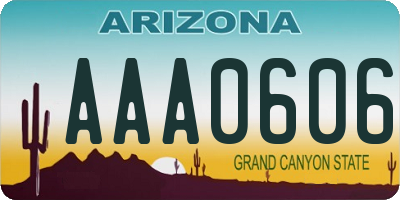 AZ license plate AAA0606