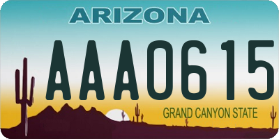 AZ license plate AAA0615