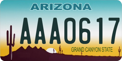 AZ license plate AAA0617