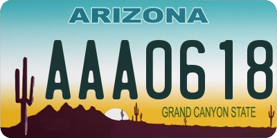 AZ license plate AAA0618