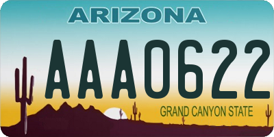 AZ license plate AAA0622