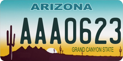 AZ license plate AAA0623