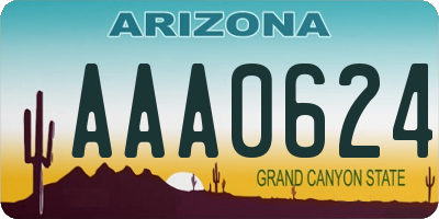 AZ license plate AAA0624