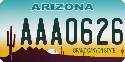 AZ license plate AAA0626