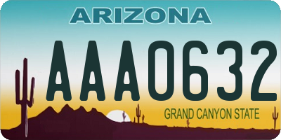 AZ license plate AAA0632