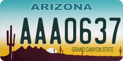 AZ license plate AAA0637