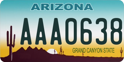 AZ license plate AAA0638