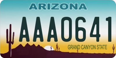 AZ license plate AAA0641