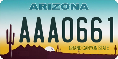 AZ license plate AAA0661