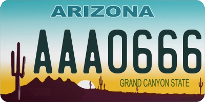 AZ license plate AAA0666