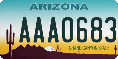 AZ license plate AAA0683