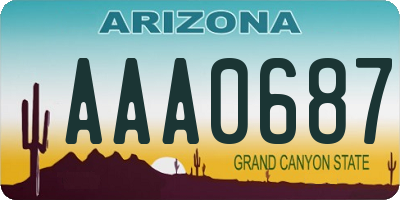 AZ license plate AAA0687