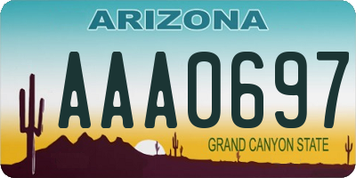 AZ license plate AAA0697