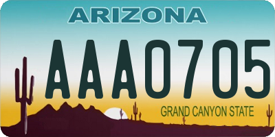 AZ license plate AAA0705