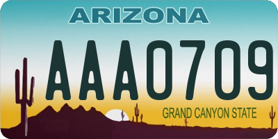 AZ license plate AAA0709