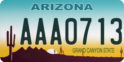 AZ license plate AAA0713