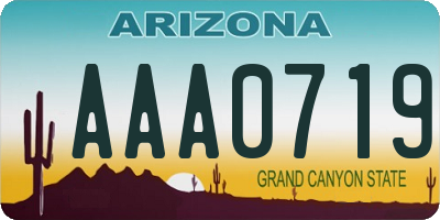 AZ license plate AAA0719