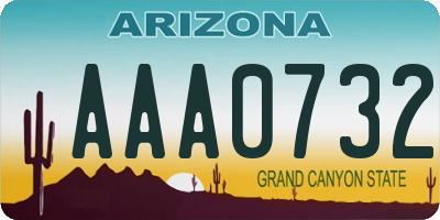 AZ license plate AAA0732