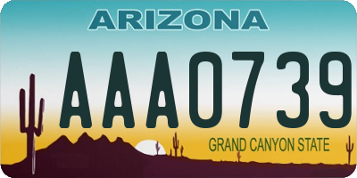 AZ license plate AAA0739