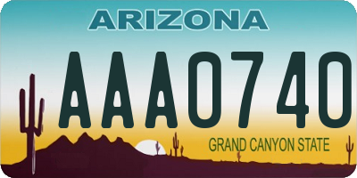 AZ license plate AAA0740