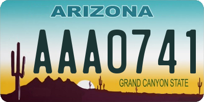 AZ license plate AAA0741