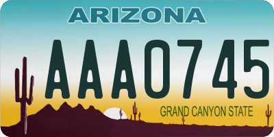 AZ license plate AAA0745