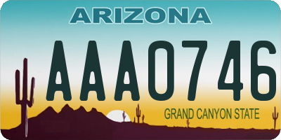 AZ license plate AAA0746