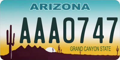 AZ license plate AAA0747