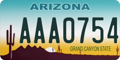 AZ license plate AAA0754