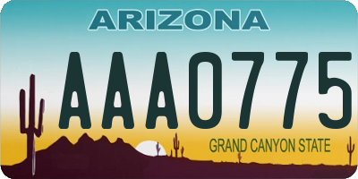 AZ license plate AAA0775