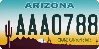 AZ license plate AAA0788