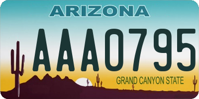 AZ license plate AAA0795