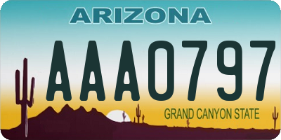 AZ license plate AAA0797