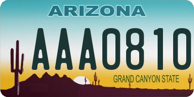 AZ license plate AAA0810