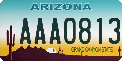 AZ license plate AAA0813