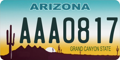 AZ license plate AAA0817