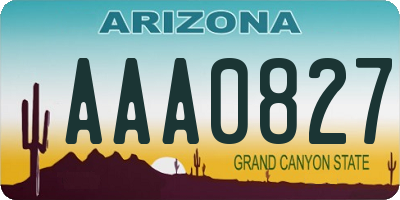 AZ license plate AAA0827