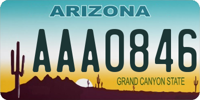 AZ license plate AAA0846