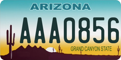 AZ license plate AAA0856