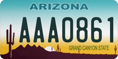 AZ license plate AAA0861