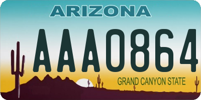 AZ license plate AAA0864