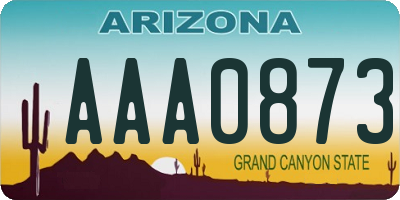 AZ license plate AAA0873