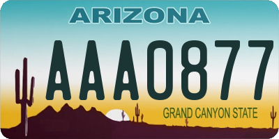 AZ license plate AAA0877