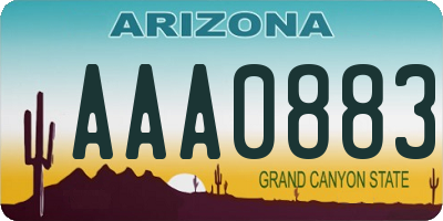 AZ license plate AAA0883