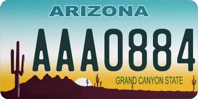 AZ license plate AAA0884