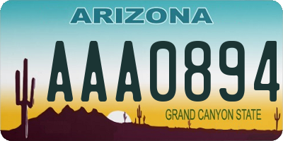 AZ license plate AAA0894